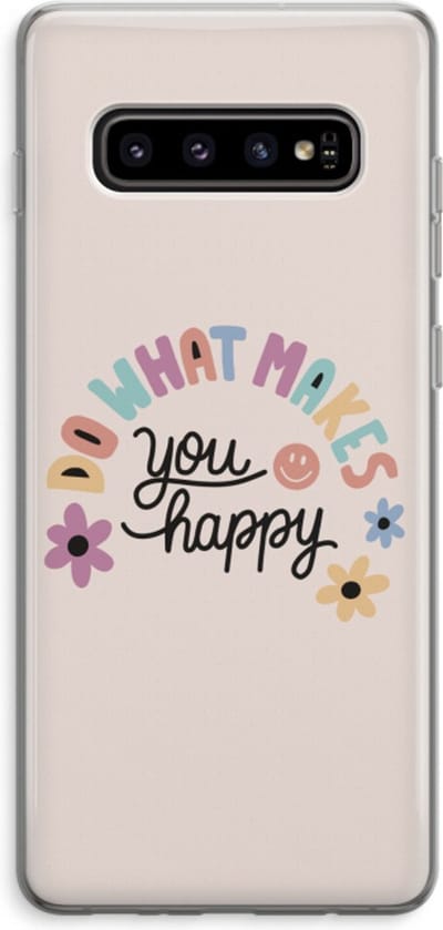 Case Company® - Hoesje geschikt voor Samsung Galaxy S10 Plus hoesje - Happy days - Soft Cover Telefoonhoesje - Bescherming aan alle Kanten en Schermrand