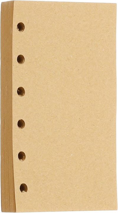 Navulpapier A7 Kraft Ongevoerd - 6 Gaten - 80 Vellen - Losse Bladen voor Agenda en Ringband