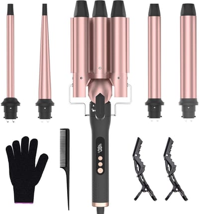 Krultang Set - Haar Styling - Dagelijks Gebruik - 5 Verwisselbare Vaten - 9-32 mm - Zwart
