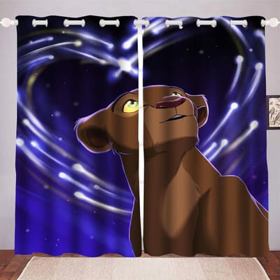 Lion King Stofdicht 100% Polyester Verduisterende Gordijnen Gordijnen Voor Woonkamer Slaapkamer Drapes Huisdecoratie 100x140cm&Grommet Top