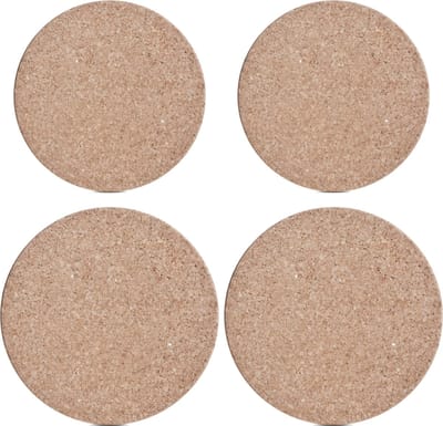 Set van 4x pannenonderzetters kurk rond 17 en 20 cm - Van beide formaten 2x stuks