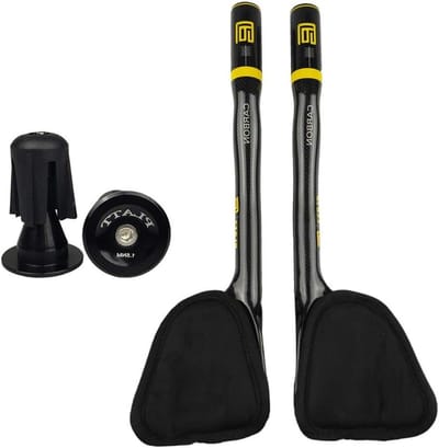 Fietsstuur Carbon Aerobar - Race Triatlon Stuur - Lange Afstand Fietsen - Ultralicht Koolstofvezel - 340 mm Lengte - Glanzend Geel