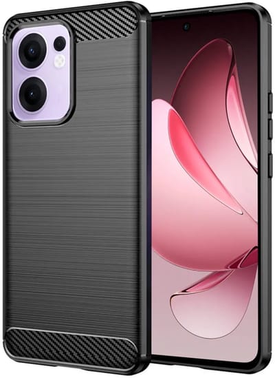 Hoesje geschikt voor Oppo Reno13 F 4G/5G / Reno13 FS 5G - Techsuit Carbon Silicone Back Cover - Zwart