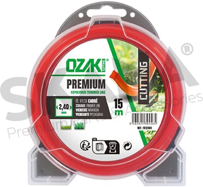 PRAKTISCHE TUIN OZAKI premium vierkante nylon lijn voor bosmaaier - ÿ 2,4 mm - L 15 m