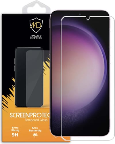 MobyDefend Screenprotector - Geschikt voor Samsung Galaxy S23 - Case-Friendly Screensaver - Gehard Glas