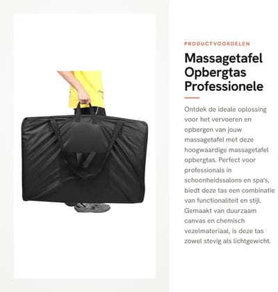 Dailygoods- Massagetafel Opbergtas Grote Capaciteit - Draagbare Handtas - Ruimtebesparend - Canvas - Geschikt Voor Massagebedden - Duurzaam Materiaal - Massagetas
