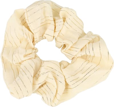 Haarsoires Haarelastiek Scrunchie – Streepprint – Goud Creme - Haarkrinkel - Haar Elastiek met Stof - Zacht & Haarvriendelijk