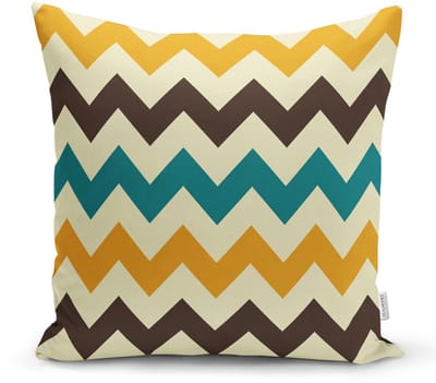 Kussensloop - kussenhoes - Sierkussenhoes - hoes voor vloerkussen 70x70cm - Gele zigzag - Vloerkussenhoes - Kussenhoesje