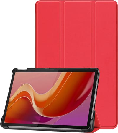 Hoesje - Geschikt voor Lenovo Tab M11 (11 inch) - Dun & Stevig - Trifold Bookcase - Hard Cover - Hardcover Book Case - Tablet Hoes - Rood