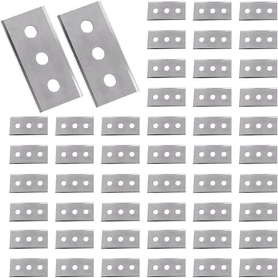Vervangende keramische kookplaat messen, 43 mm, 48 stuks, dubbelzijdige schrapers, ideaal voor glas en keramische oppervlakken.