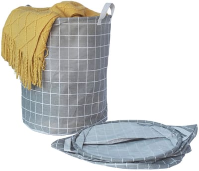 Dailygoods- Wasmand Opvouwbaar - Opbergmand - Wasmanden - Wasmand met Deksel - Wasmand 3 Vakken - Lichtgewicht