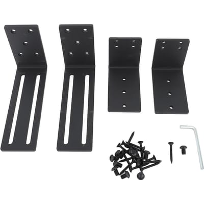 Supports de barricade de porte réglables Supports de retenue de barre à ouverture tombante robustes pour garage sous-sol grange black