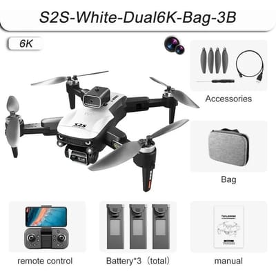 2025 Nieuwe S2S Mini Drone 6K HD GPS WIFI Professionele ESC Dubbele Camera Obstakelvermijding Luchtfotografie 5000M Opvouwbare Afstandsbediening Quadcopter Speelgoed 6K 3 battery