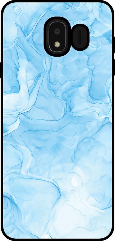 Smartphonica Telefoonhoesje Geschikt voor Samsung Galaxy J4 2018 met marmer opdruk - TPU backcover case marble design - Lichtblauw geschikt voor Samsung Galaxy J4 2018