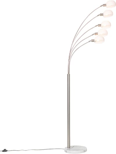 QAZQA sixties - Design Vloerlamp | Staande Lamp - 5 lichts - H 1980 mm - Wit - Woonkamer | Slaapkamer