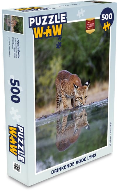 Puzzel Lynx - Dier - Water - Drinken - Legpuzzel - Puzzel 500 stukjes