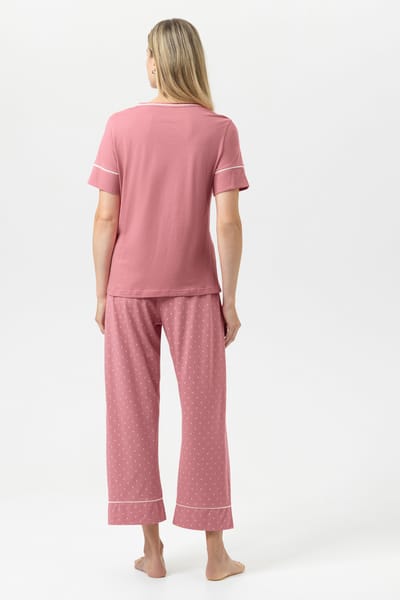 mey female Pyjama Serie Crochet Dots Gepunktet