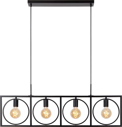 Lucide SUUS - Hanglamp - 4xE27 - Zwart