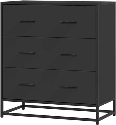 Industrieel dressoir - Bijzetkast opbergkast - Servies opbergen - Metalen frame - 68 x 35 x 76 cm - Zwart