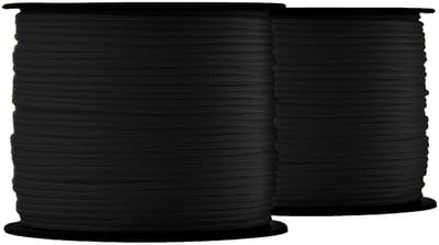 SNURO Nylon touw (1mm, 100m, zwart, 2stuks) - Zwart touw van stevig gevlochten polyamide - Weerbestendig - Metselaarstouw - Breekkracht 30kg