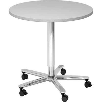 BISTRO 80R C - Systeem conferentietafel Grijs Chroom Ø 80
