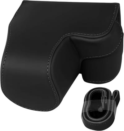 Zwarte Beschermhoes voor Sony A6400 A6100 A6000 A6300 Camera, Op maat Gemaakt PU Leren Tas, Compacte Draagoplossing, Camera Bescherming en Accessoires