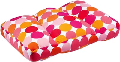 Kuschelmaxx XXL-kussen 60 x 40 cm met 3 interne vakken dus vormvast- Punkte Orange-design - Stevig en zacht - Mooie print - Gevuld met microgranulaat - Vormvast & Wasbaar - Ideaal voor op de bank, bed, auto of op reis - Inclusief Wasnet