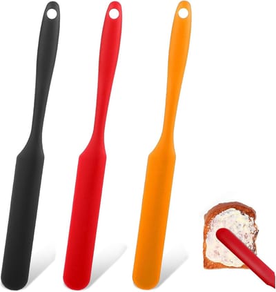 Spatels, 3 stuks, kleine siliconen keukenspatel, siliconen spatel met lang handvat, hittebestendige keukenspatel, jamverdeler voor koken, bakken, cake, boter