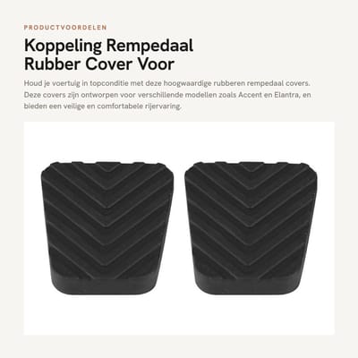 Dailygoods- Rempedaalrubber Vervanging - 2 Stuks - Zwart Rubber - 6.5x5.5cm - Compatibel met Accent/Elantra/Excel/Getz - Schokbestendig en comfortabel - Pedal Cover