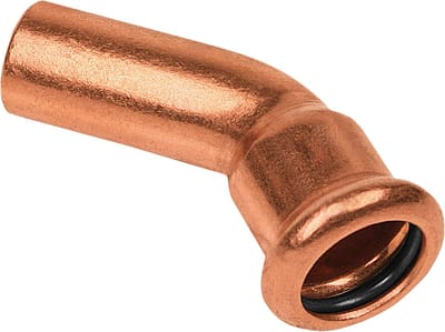 Bonfix Pressfitting roodkoper WATER Insteekbocht 45� �28 x 28 - insteek x press - (m-profiel)