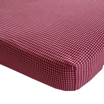 BINK Bedding Hoeslaken BB Rood 2 mm ruit 70 x 150 - juniorbed - peuterbed - kinderkamer - rood - ruit - Vichy - boerenbont