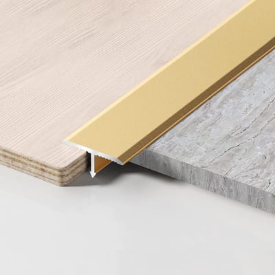 T-profiel aluminium - Overgangsprofiel vloerlijsten - Vloeren verbinden - Corrosiebestendig materiaal - 3 stuks 900 mm - Goud
