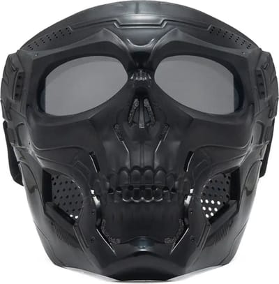 Bovista Airsoft Masker - Paintball - Mask - Tactical Helmet - Helm - Skelet - ZwartVizier