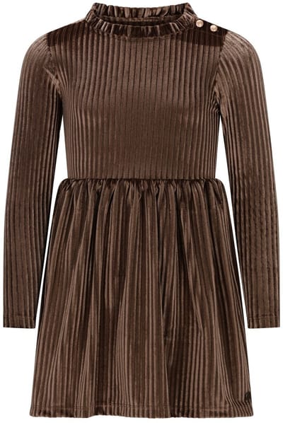 Like Flo winter jurk meisjes - bruin - Mara - knopen op mouw