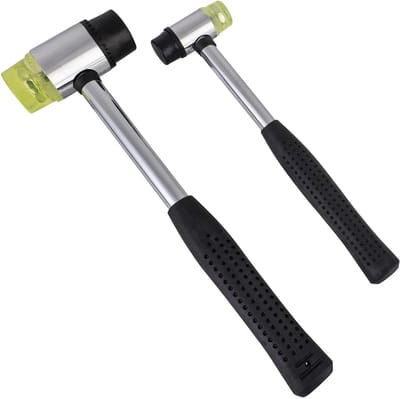 Dailygoods- Rubberen Hamer - Dubbele Kop 22/30 mm - Antislip Handgreep - Lichtgewicht - Ergonomisch - Verwisselbare Rubberen Koppen - Zachte Hamer