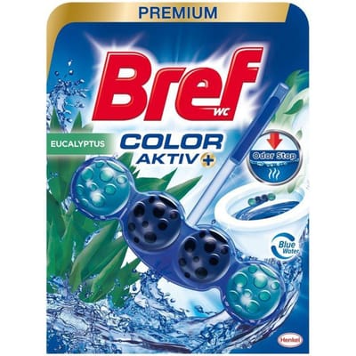 Bref Color Aktiv+ Eau d'Eucalyptus Coloration pour WC Suspendu 50G