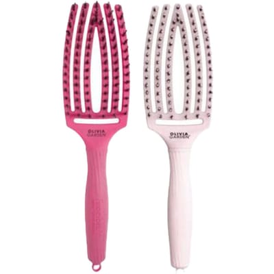 Olivia Garden Fingerbrush Care Iconic Boar&Nylon Medium Pastel Pink + Hot Pink