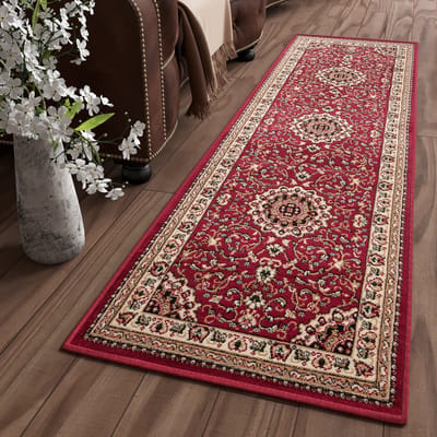 Tapiso Atlas Vloerkleed Rood Gangloper Loper Tapijt Maat- 70x250