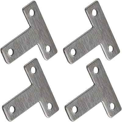 20 Stuks Roestvrijstalen Hoekbeugels, T-vormige Beugels voor Meubelreparatie, Stevige Hoekplaten voor Tafels en Planken 40x40mm
