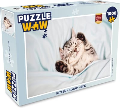 Puzzel Kitten - Slaap - Bed - Legpuzzel - Puzzel 1000 stukjes volwassenen