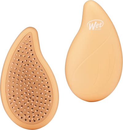 WetBrush Go Green Palm Detangler - Coconut Oil - Compacte Ontwarrende Haarborstel - Voor Nat En Droog Haar - Ultra Zachte IntelliFlex® Borstelharen - Vermindert Haarbreuk - Lichtgewicht & Handzaam Formaat - Verrijkt Met Kokosolie - Oranje