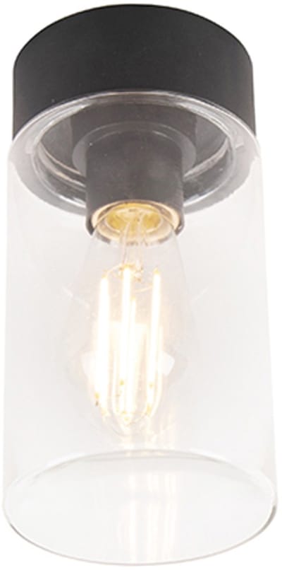 QAZQA jarra - Moderne Plafondlamp voor buiten - 1 lichts - Ø 11.6 cm - Zwart - Buitenverlichting