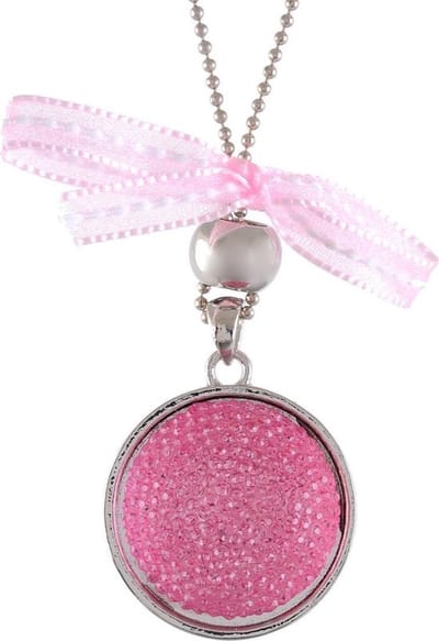 Behave - Lange roze ketting met hanger en strikje - Speelse stijl