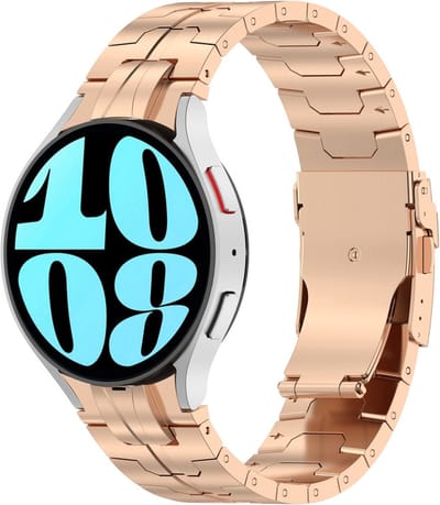 Stalen bandje - RVS - geschikt voor Samsung Galaxy Watch 6 / Watch 6 Classic / Watch 7 / Watch FE - rosegoud