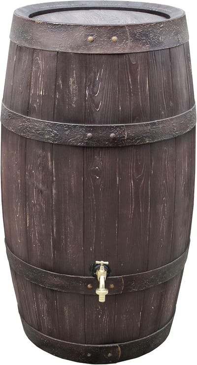 Regenton Rond - Regenwatertank - Water Opslag - Wijnvat Look - 250 Liter - Bruin