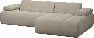WOOOD Mojo Chaise Longue Bank Rechts - Bouclé - Beige Melange