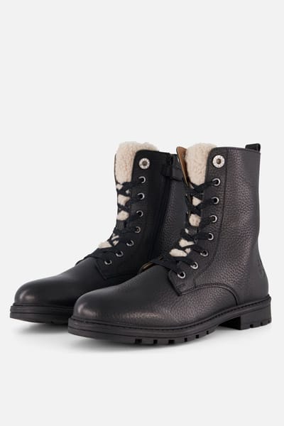 Muyters Veterboots zwart Leer - Maat 35 - Kinderschoenen