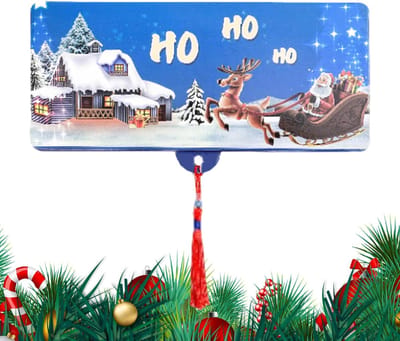 Kerstgeld Envelop - Cadeau Kaarthouder - Geldgeschenken Organiseren - Zeven Handige Vakjes - 18x18x9.5cm Opgevouwen - Blauw