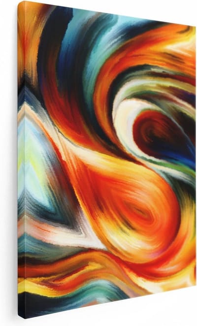 Artaza Canvas Schilderij Abstracte Kunst - 30x40 cm - Klein - Muurdecoratie Woonkamer - Wanddecoratie Kleurrijk - Kamer Accessoires