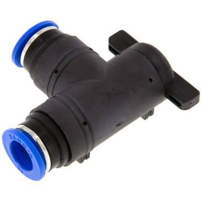 12 mm Kunststof/Messing L-stuk 2-Weg Kogelkraan
